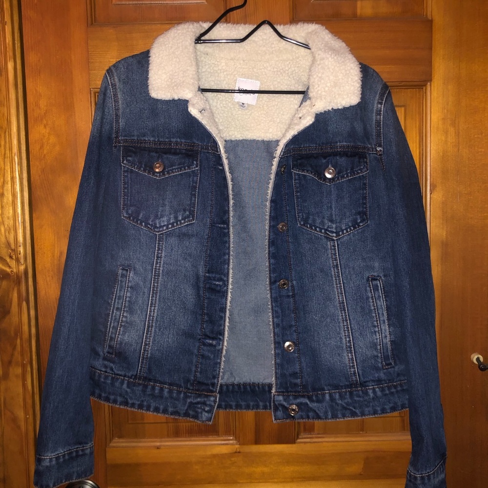 Fleece lined denim jacket